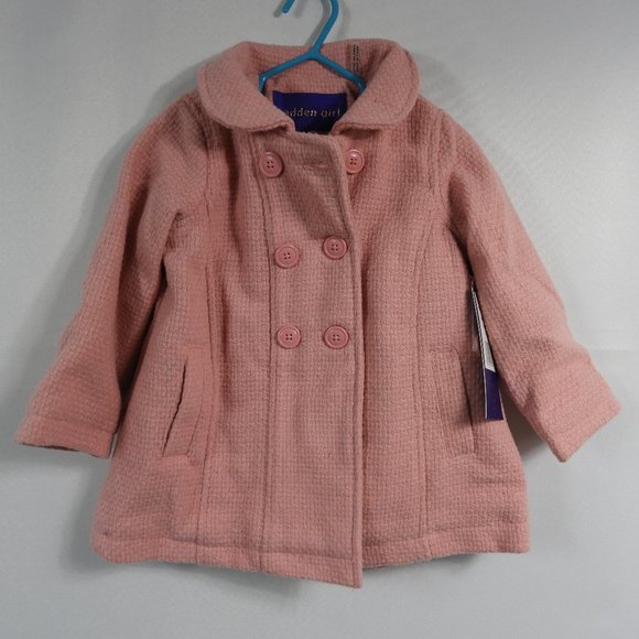 C739 Madden Girl Pink Pea Coat - Picture 1 of 7